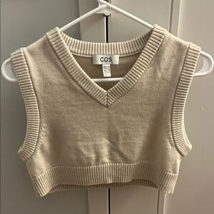 COS Cream Ribbed Knit Crop Top NWOT